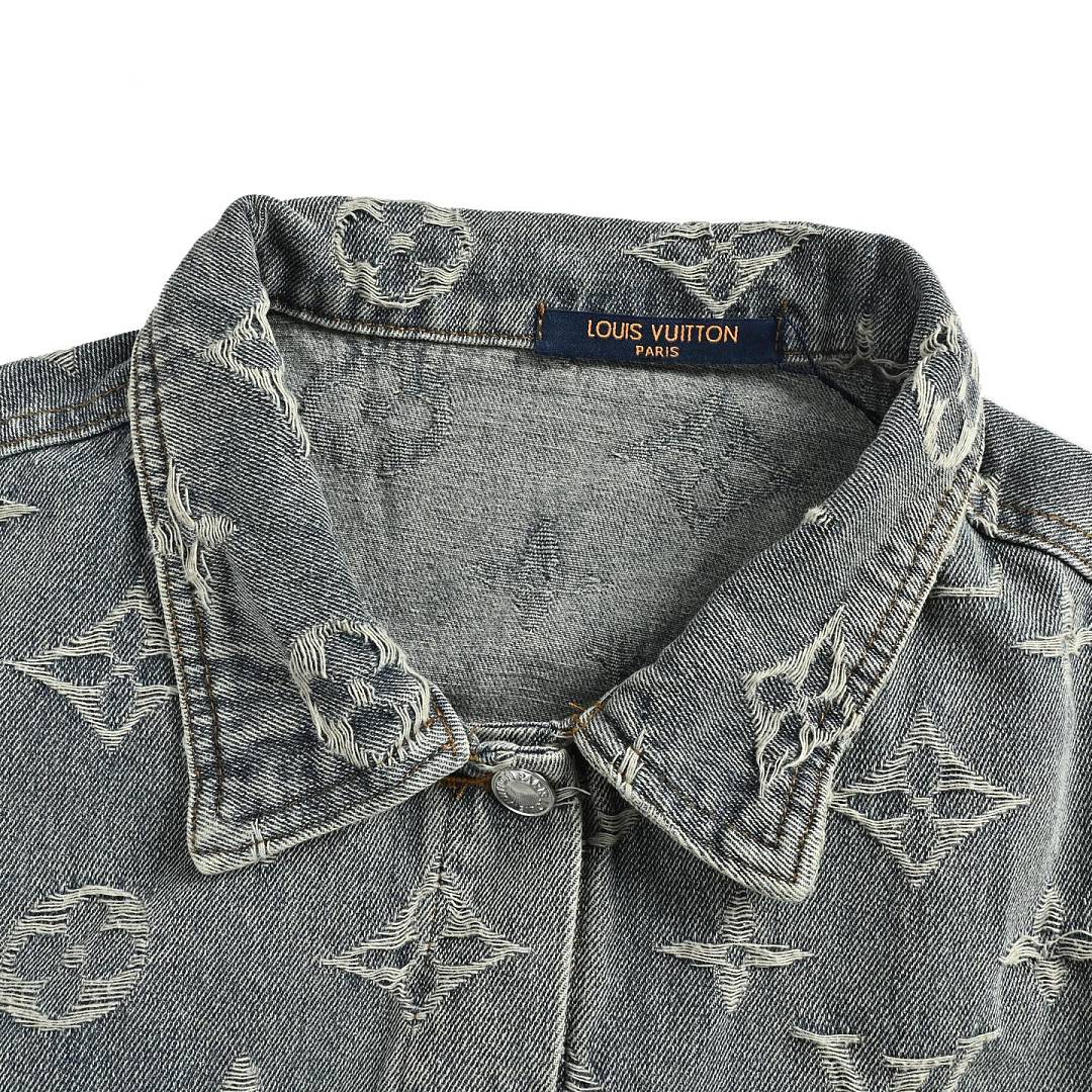 Louis Vuitton Monogram Washed Denim Jacket - Grey