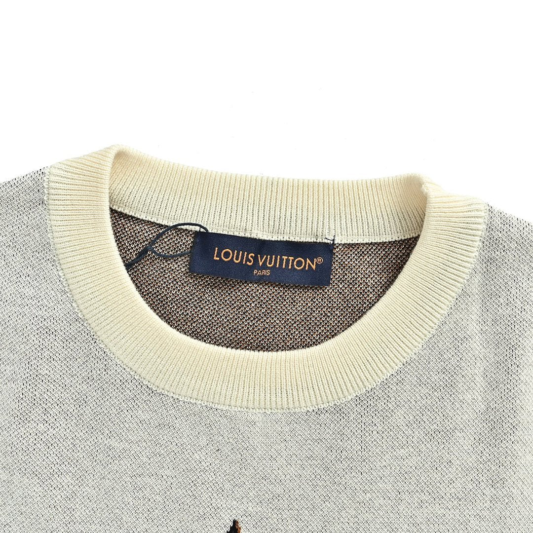 Louis Vuitton Malletier Diamond-Set Typography Embroidered T-Shirt