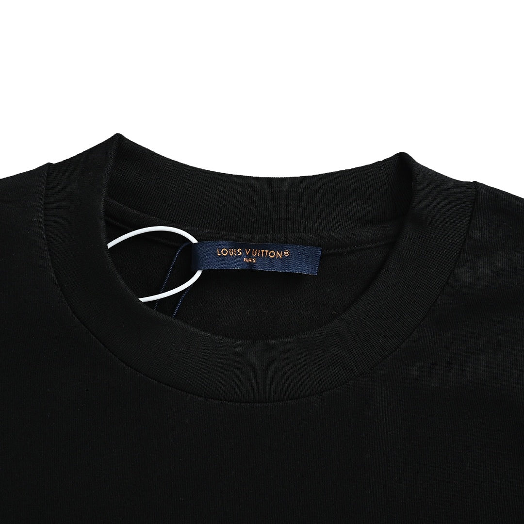 Louis Vuitton Script Signature Embroidered T-Shirt — Black / Rose