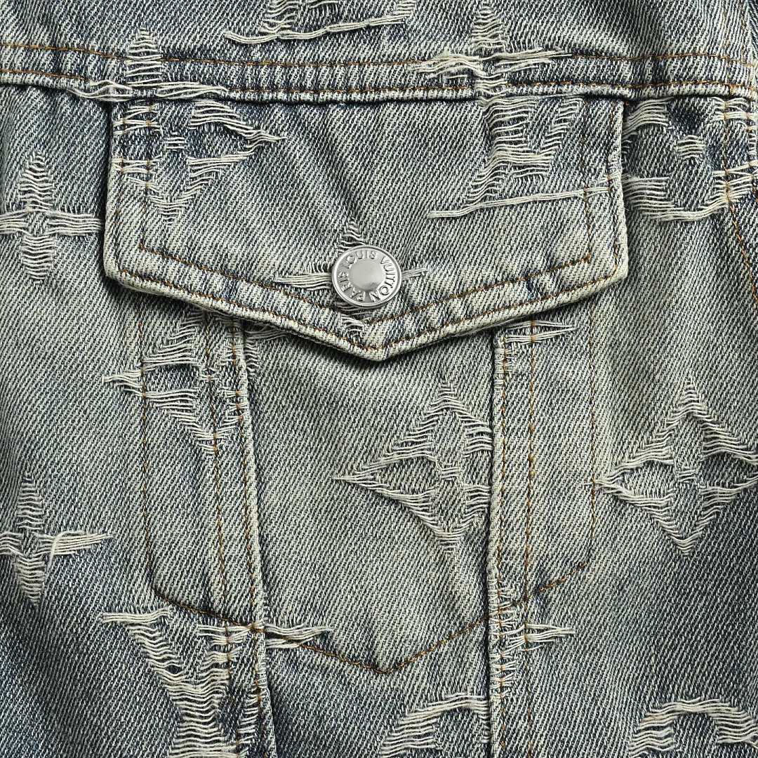 Louis Vuitton Monogram Washed Denim Jacket - Grey