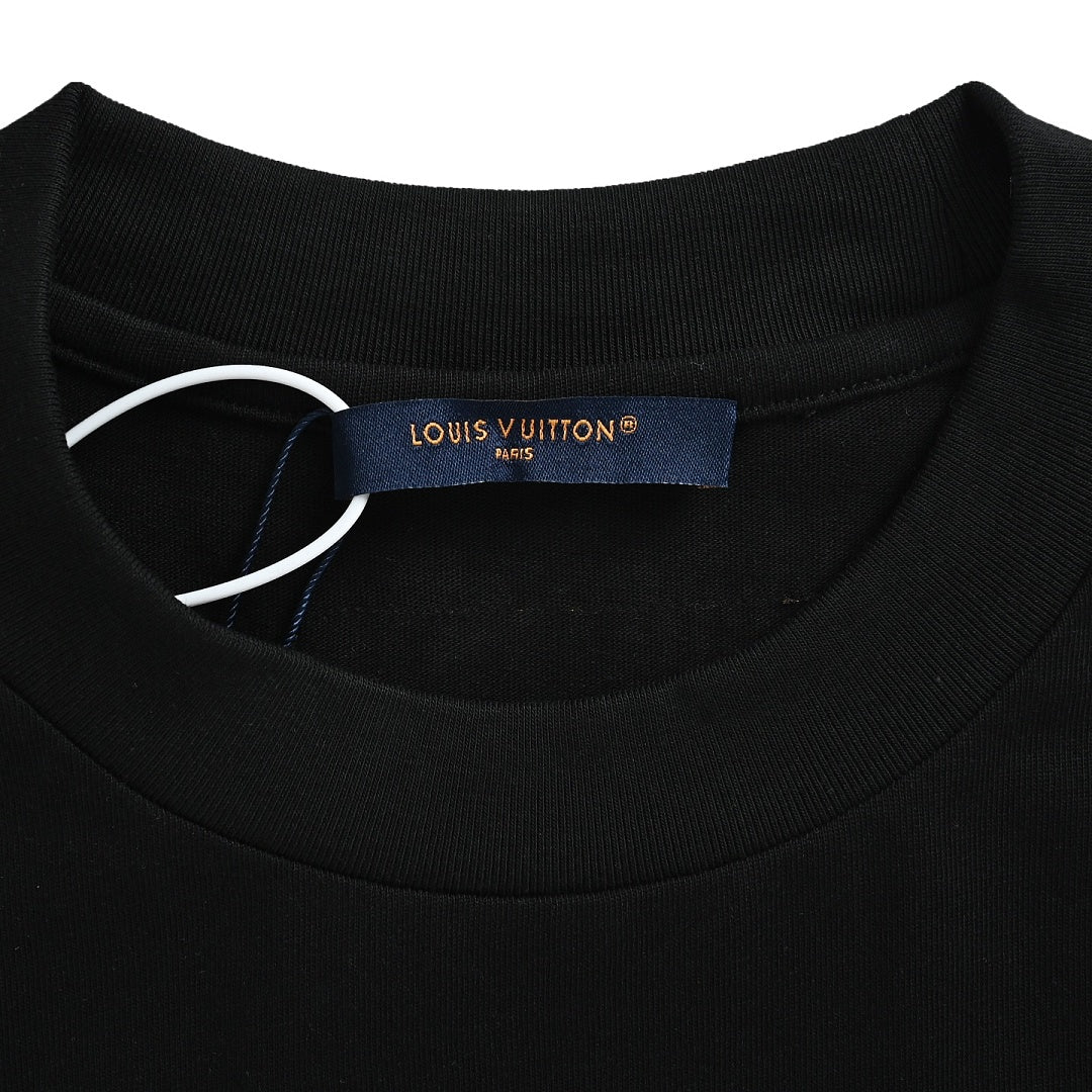 Louis Vuitton Script Signature Embroidered T-Shirt — Black / Rose
