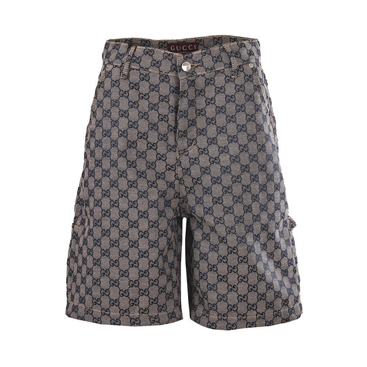 Gucci GG Monogram Denim Shorts – Grey
