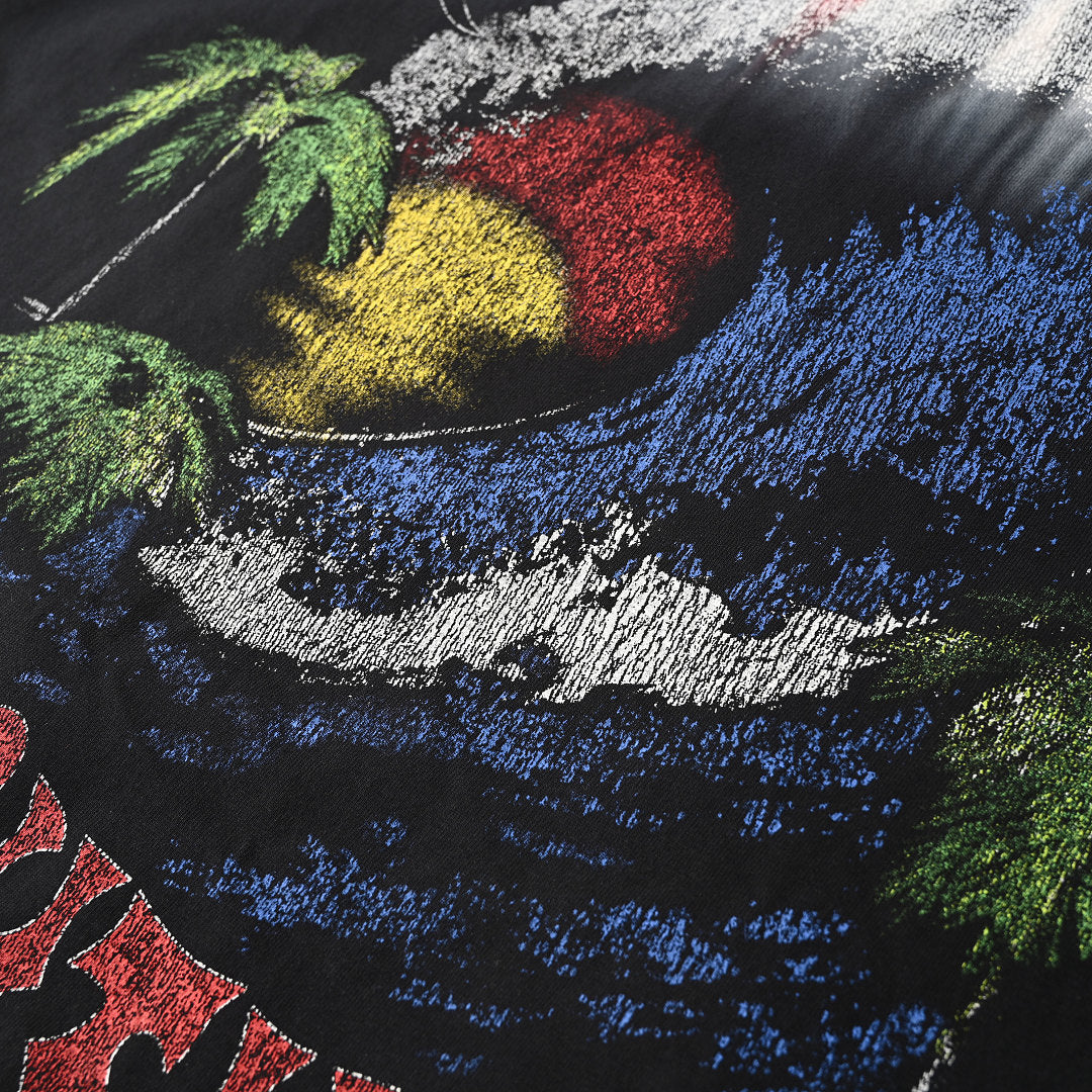 Balenciaga Hawaiian Tie-Dye Palm Tree Short-Sleeve Shirt
