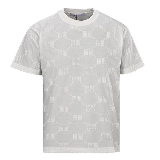 Givenchy All-Over 4G Monogram Tonal Oversized T-Shirt – Light Grey