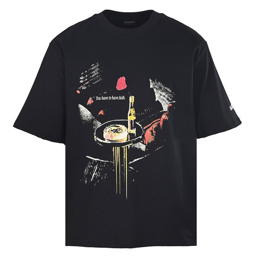 Balenciaga "You Have To Have Faith" Graphic Oversized T-Shirt – Black