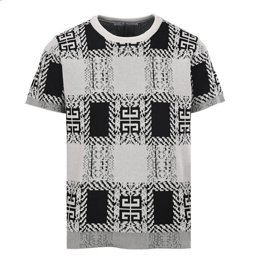 Givenchy 4G Monogram Jacquard Knit T-Shirt – Black & White