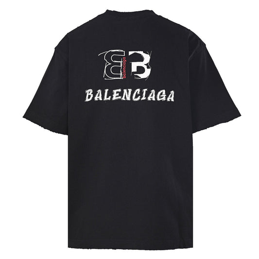 Balenciaga BLCG Double-B Contrast Logo T-Shirt