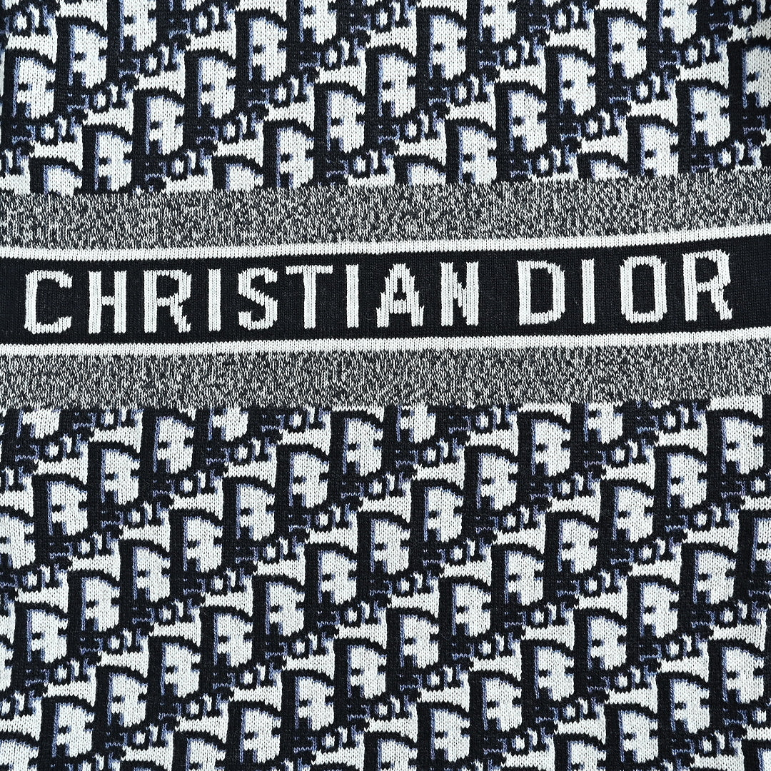 Dior Classic Monogram Reversible Wool-Cashmere Hooded Cardigan