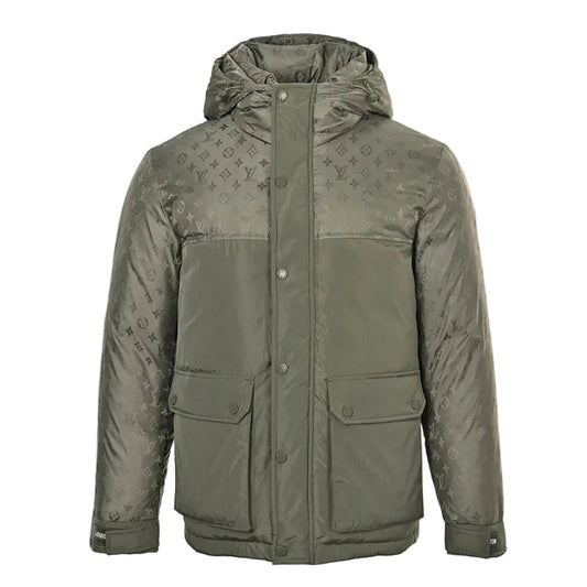 Louis Vuitton Monogram Patchwork Hooded Down Jacket