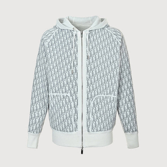 Dior 24FW Oblique Jacquard Cashmere Reversible Zip Jacket
