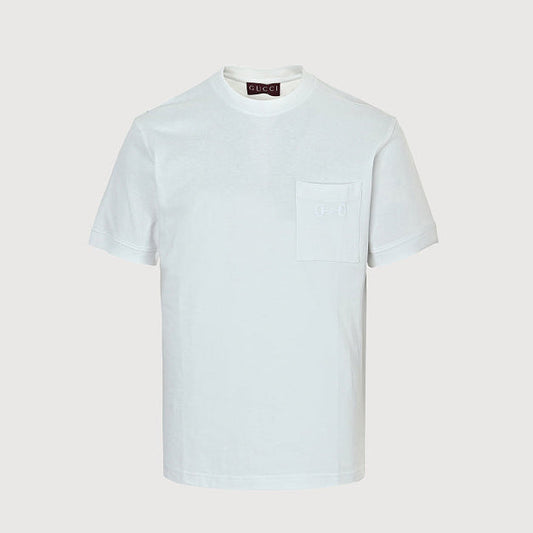 Gucci 2026 Horsebit Pocket T-Shirt — Ice Blue | Made in Italy