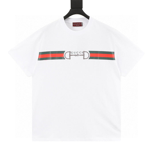 GUCCI Two-Tone Horsebit Web T-Shirt