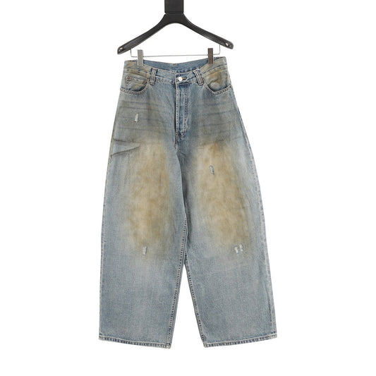 Acne Studios Rhinestone-Embellished Mud-Wash Denim Trousers