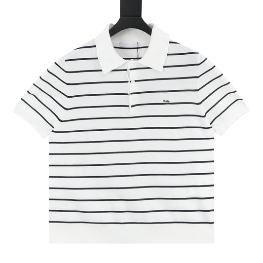 PRADA Stripe Polo Shirt | 2026 New Collection