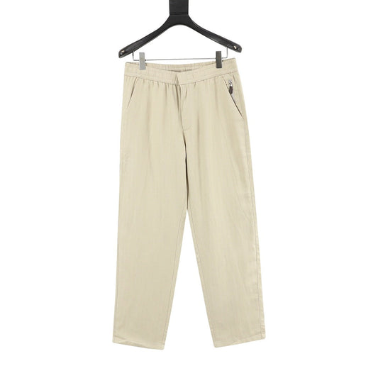 Brunello Cucinelli Drawstring Herringbone Linen Trousers