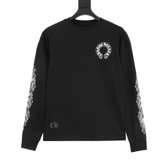 Chrome Hearts Floral Cross Long-Sleeve T-Shirt in Black