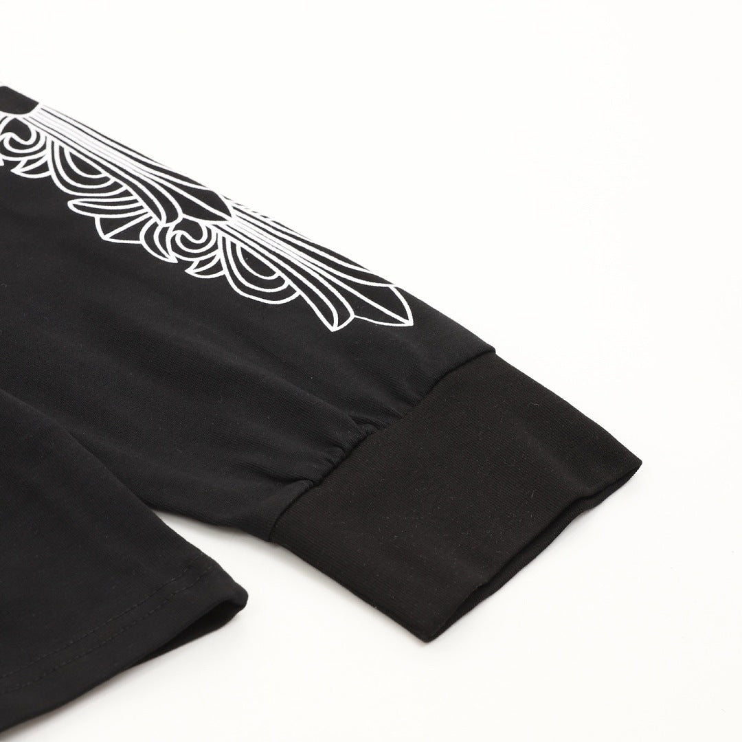 Chrome Hearts Floral Cross Long-Sleeve T-Shirt in Black
