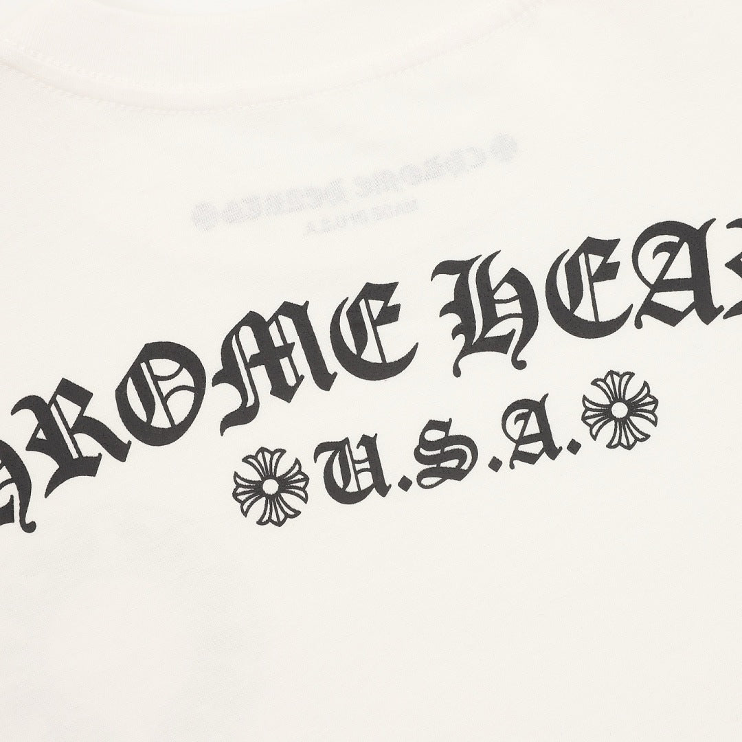 Chrome Hearts Floral Cross Long-Sleeve T-Shirt in WHITE