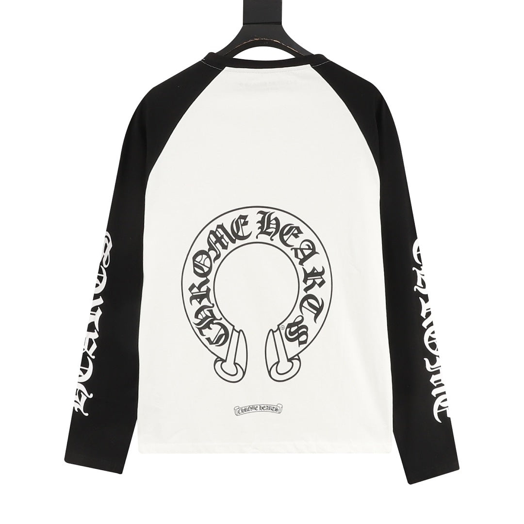 Chrome Hearts Horseshoe Logo Raglan Long-Sleeve T-Shirt