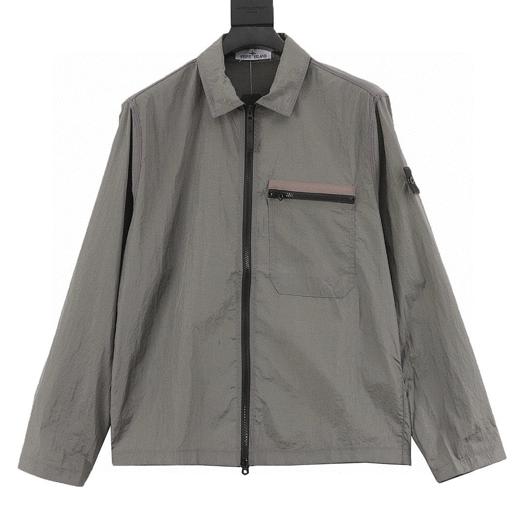 Stone Island Nylon Meta Long-Sleeve Zip Chest-Strap Jacket