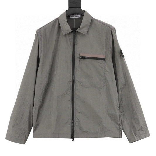 Stone Island Nylon Meta Long-Sleeve Zip Chest-Strap Jacket