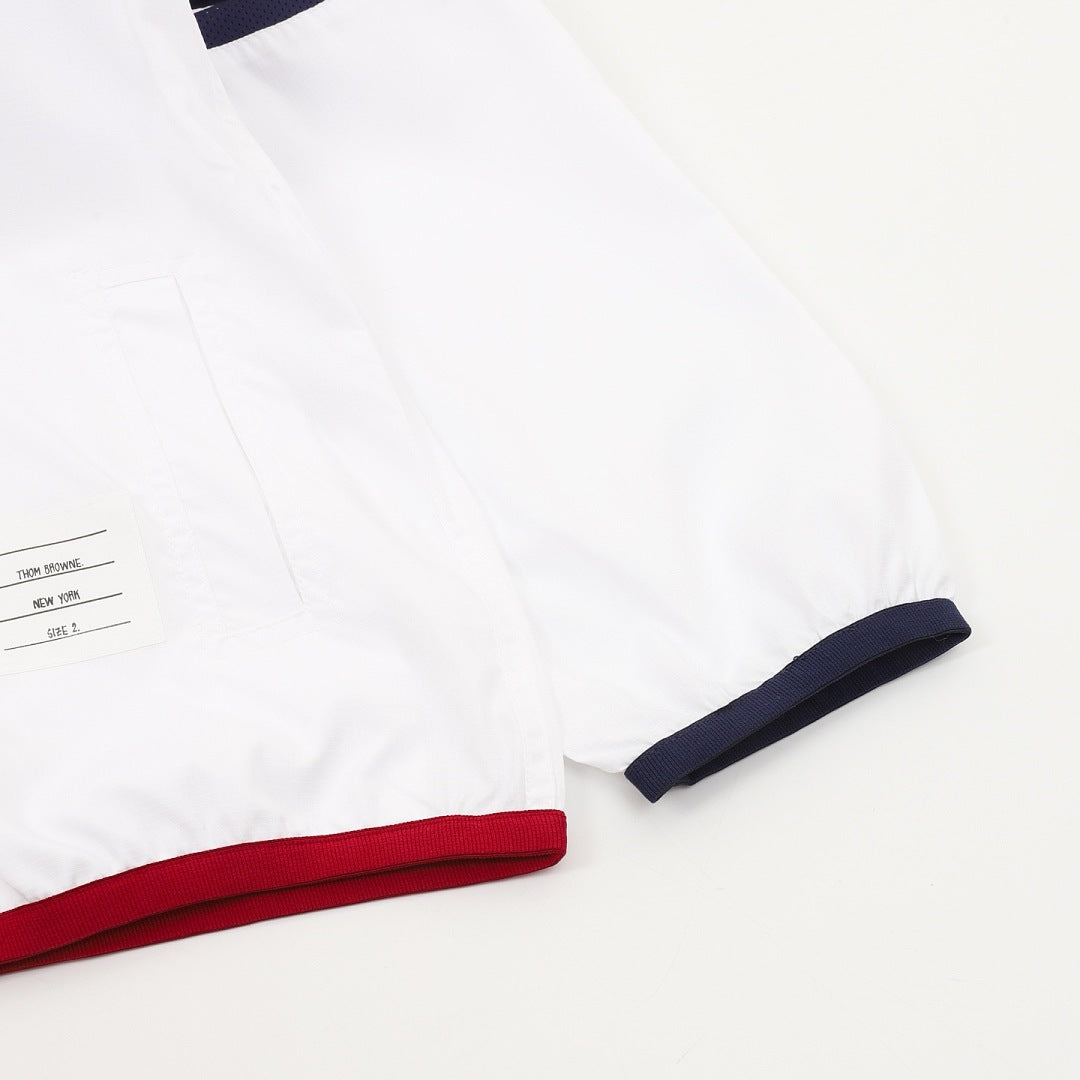 Thom Browne Two-Tone Four-Bar Stripe Sun Protection Jacket