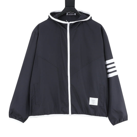 Thom Browne Two-Tone Four-Bar Stripe Sun Protection Jacket