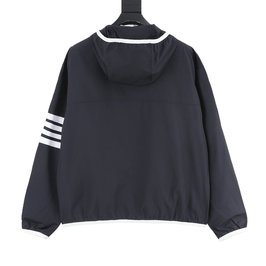 Thom Browne Two-Tone Four-Bar Stripe Sun Protection Jacket