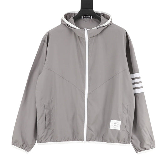 Thom Browne Two-Tone Four-Bar Stripe Sun Protection Jacket