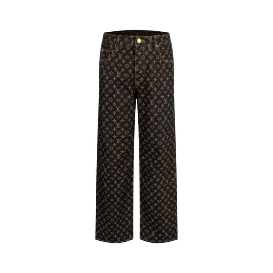 LOUIS VUITTON Monogram Wide-Leg Denim Jeans