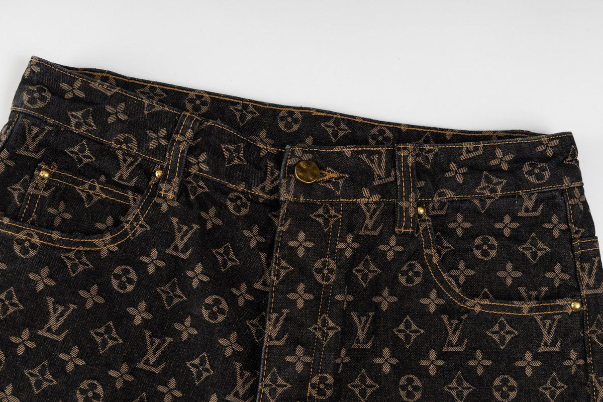LOUIS VUITTON Monogram Wide-Leg Denim Jeans