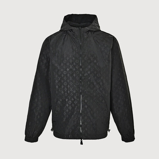 LOUIS VUITTON Monogram Eclipse Hooded Windbreaker Black