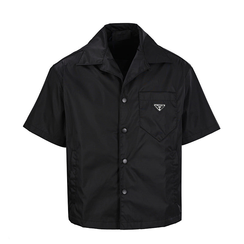 Prada Nylon Double-Pocket Short-Sleeve Shirt — 2026 Collection