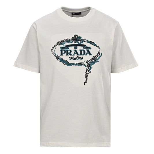 PRADA Knot Logo Embroidered T-Shirt
