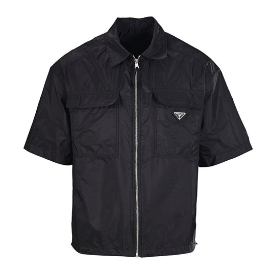 PRADA Minimalist Short-Sleeve Shirt with Double Pockets