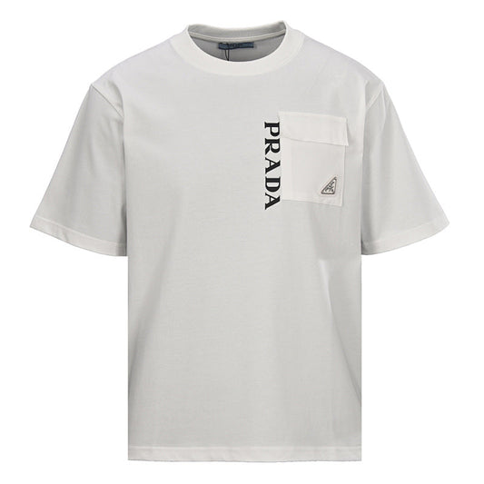 Prada Printed Pocket T-Shirt with Triangle Logo