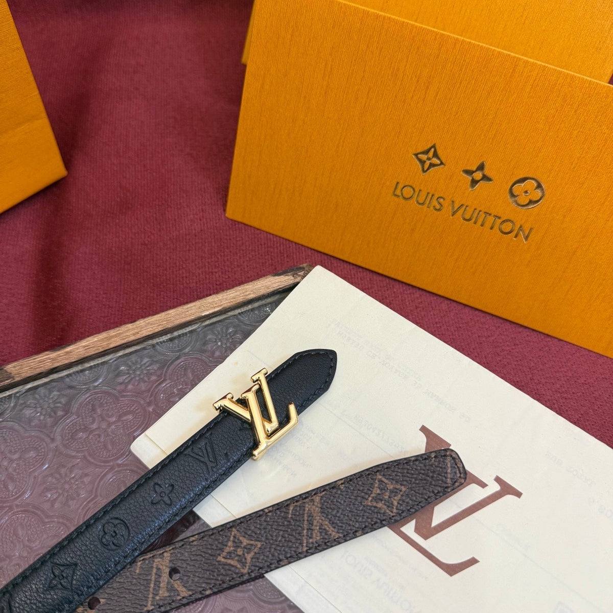 Louis Vuitton Monogram Belt – LV Initiales Gold Buckle | Women's Luxury