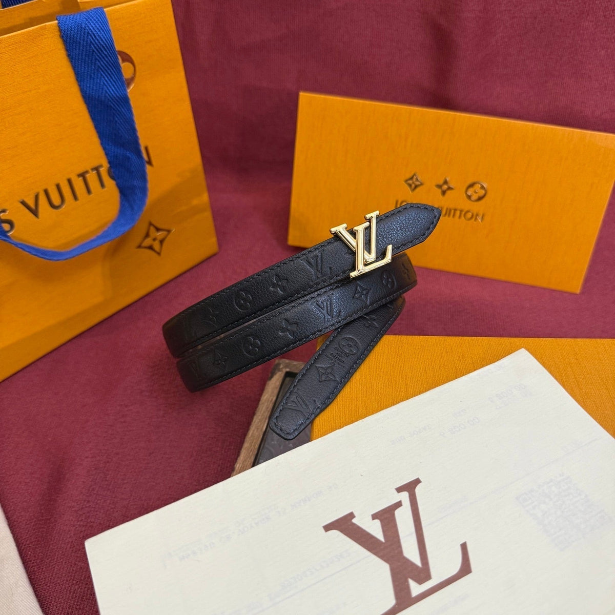 Louis Vuitton Monogram Belt – LV Initiales Gold Buckle | Women's Luxury
