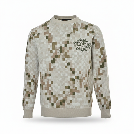 Louis Vuitton Pixel Mosaic Crewneck Sweater - Off White