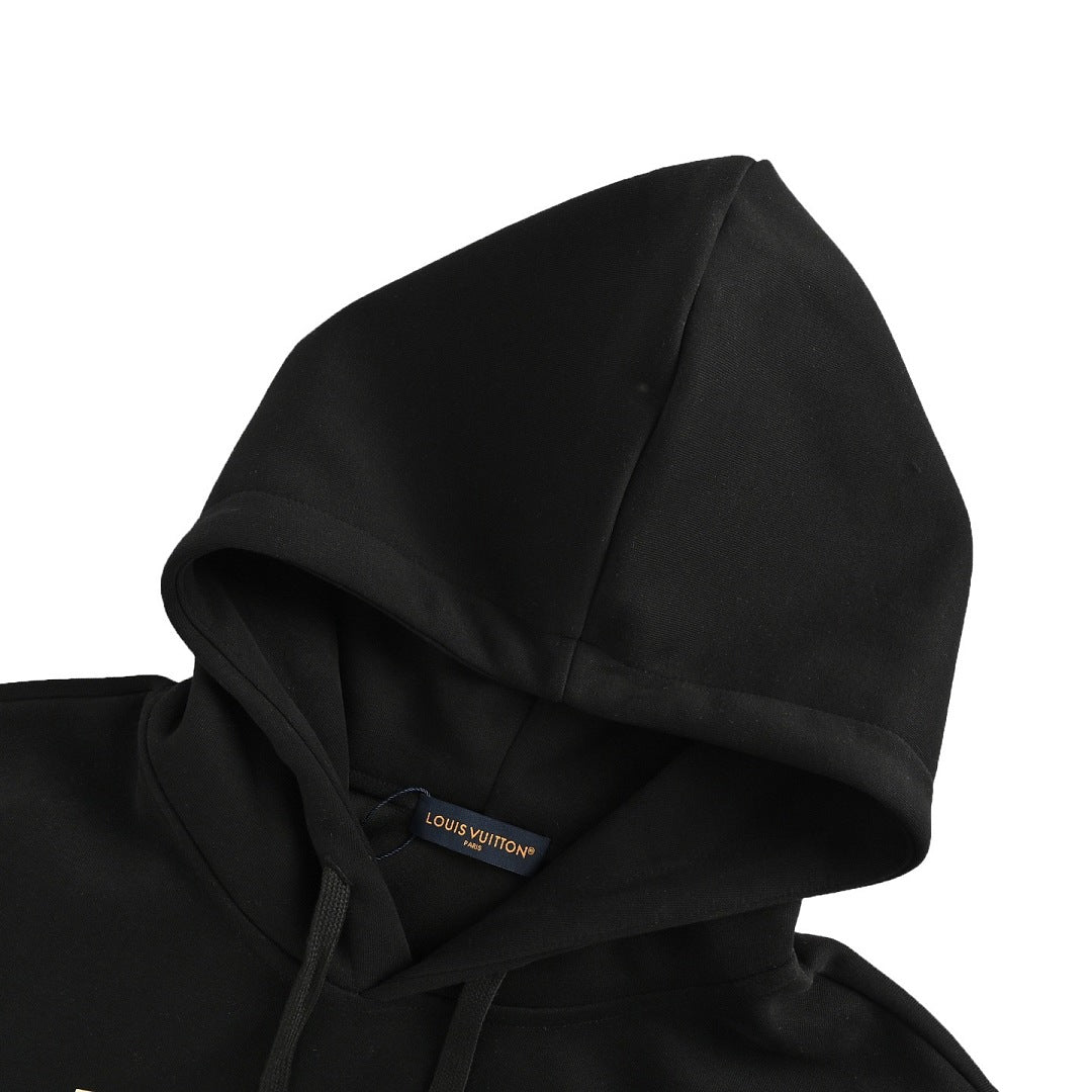 LOUIS VUITTON 3D Monogram Patch Hoodie | LV Letter Appliqué Sweatshirt